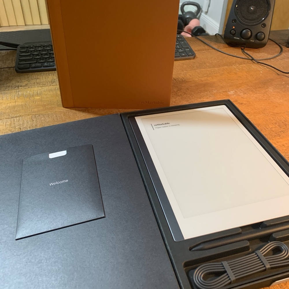 reMarkable 2 - 10.3” Paper Tablet with Marker Plus - Black + brown leather folio
